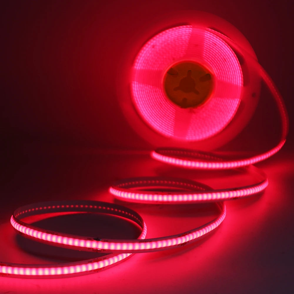 5V COB LED Strip Light with Motion Sensor – USB or 4×AAA Battery Powered, 320 LEDs/m, Cuttable, 0.5–5m (Warm to Cool White + RGB)