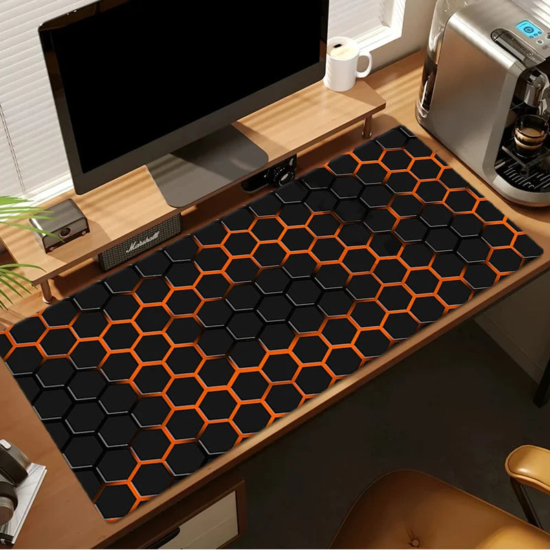 Large Gaming Mouse Pad Red Blue Gradient Non-Slip Rubber Sewn Edge Desk Mat for Keyboard & PC