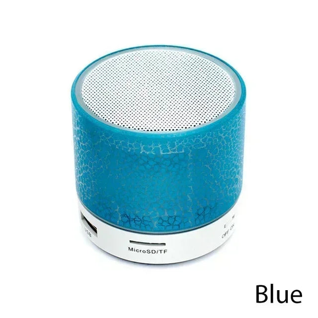 Mini Portable Bluetooth Speaker with LED Light, USB SD Card AUX, Subwoofer Sound Column for Phone & PC