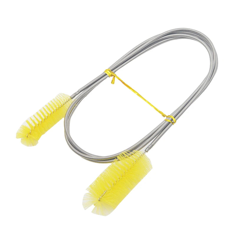 Flexible Aquarium Hose & Air Tube Cleaner — Stainless Steel Double-Head Brush with Nylon Bristles, 90 cm (35.4 in) or 155 cm (61 in)