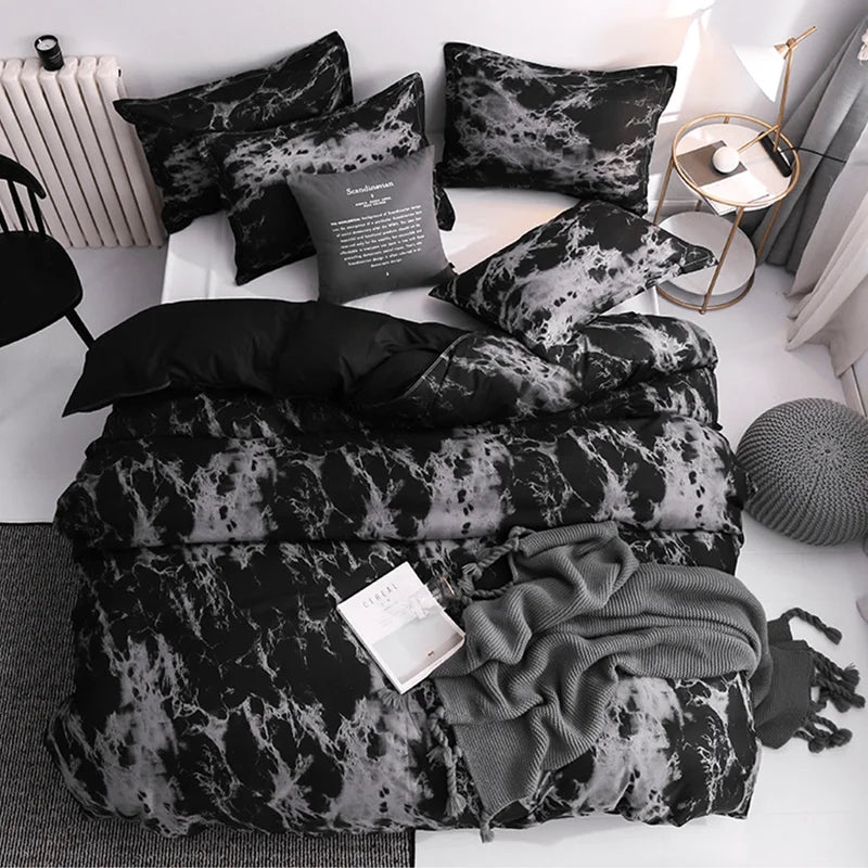 3-Piece Duvet Cover Set with 2 Pillowcases – 100% Polyester Quilt Cover Bedding for Single/Double/Queen/King Beds