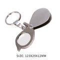 Folding Keychain Magnifier 10X & 15X Pocket Loupe for Jewelry, Coins, Stamps