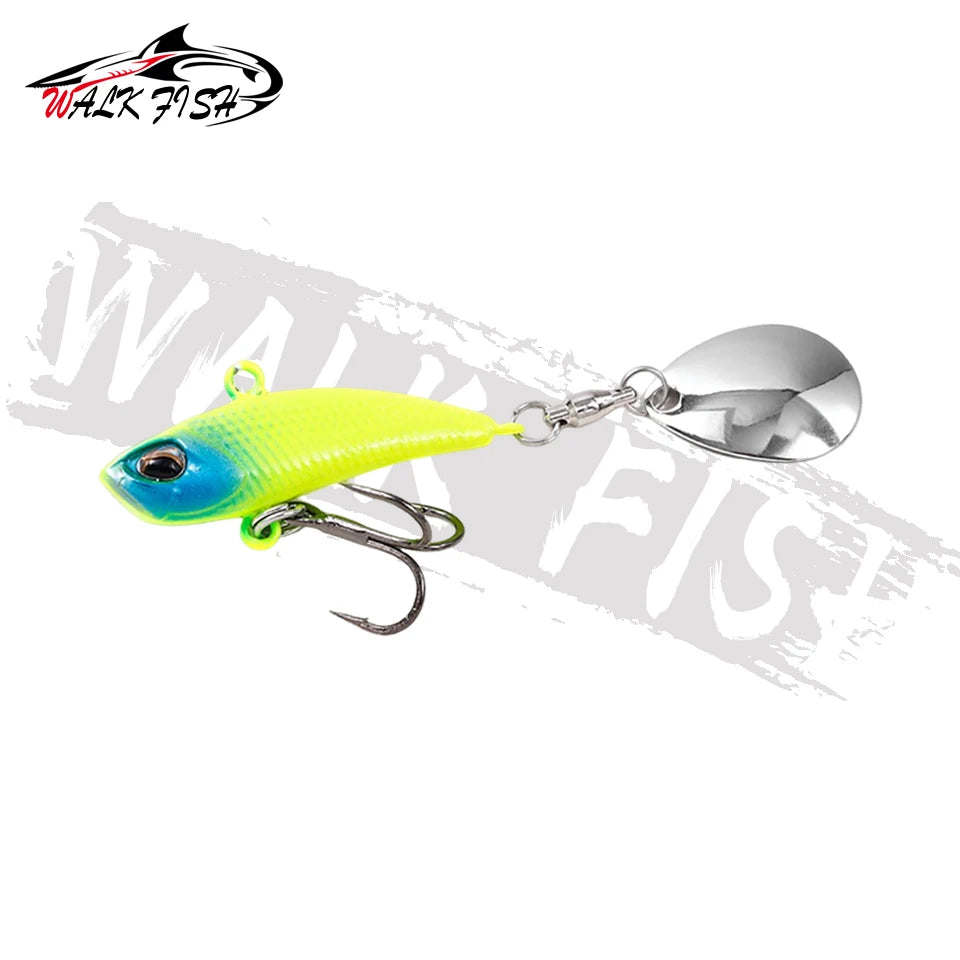VIB Spinner Bait Metal Fishing Lure – Rotating Tail Wobbler, 7g/11g/15g/21g (0.25/0.39/0.53/0.74 oz), 28–42 mm (1.10–1.65 in), 11 Colors