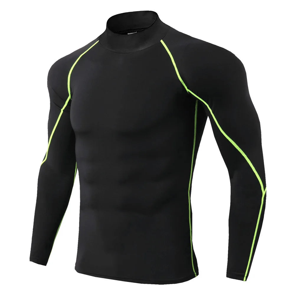 Men's Compression Long Sleeve Quick-Dry Gym Shirt for Running and Fitness Rashguard