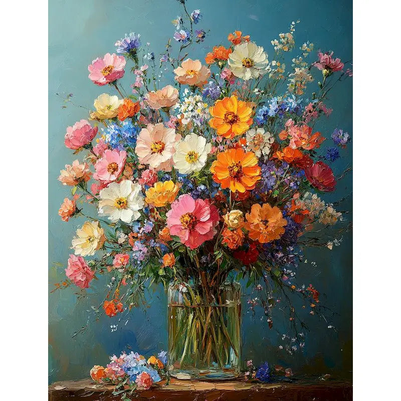 Floral Paint-by-Numbers Kit for Adults - 40 x 50 cm (15.7 x 19.7 in) Canvas DIY Wall Art Gift