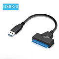 SATA III to USB 3.0 Adapter Cable for 2.5-Inch HDD/SSD (22-Pin) — Up to 6 Gbps with USB 2.0 Power Port