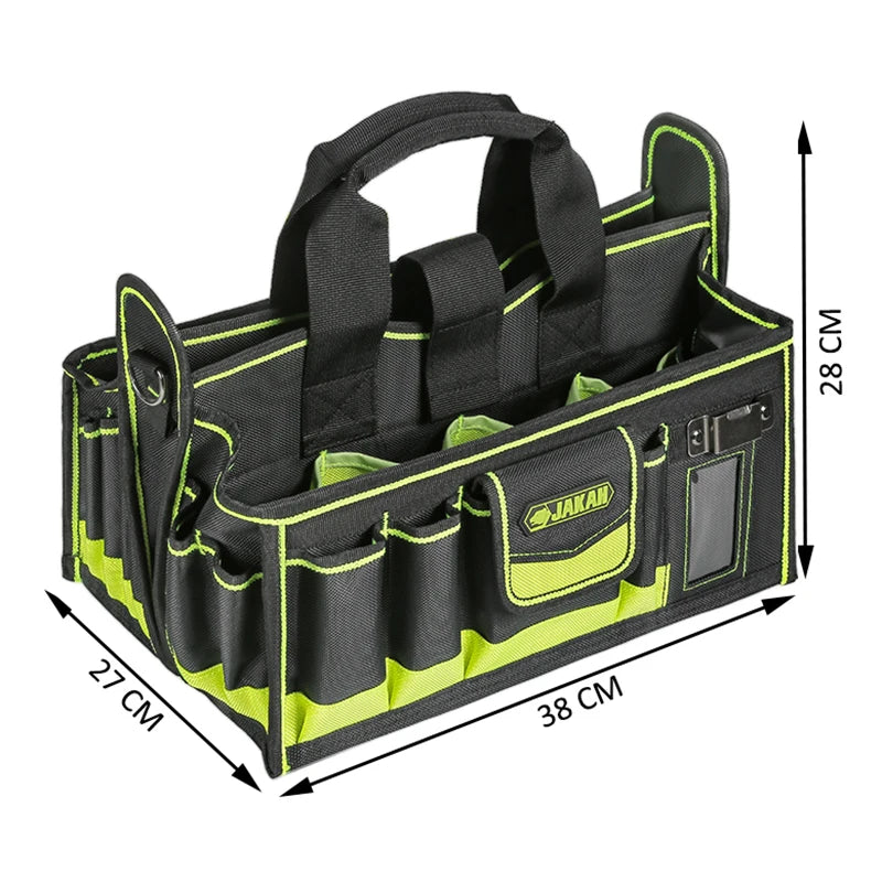 40-Pocket Tool Tote Bag for Electricians & HVAC Technicians - Heavy-Duty Tool Organizer Caddy