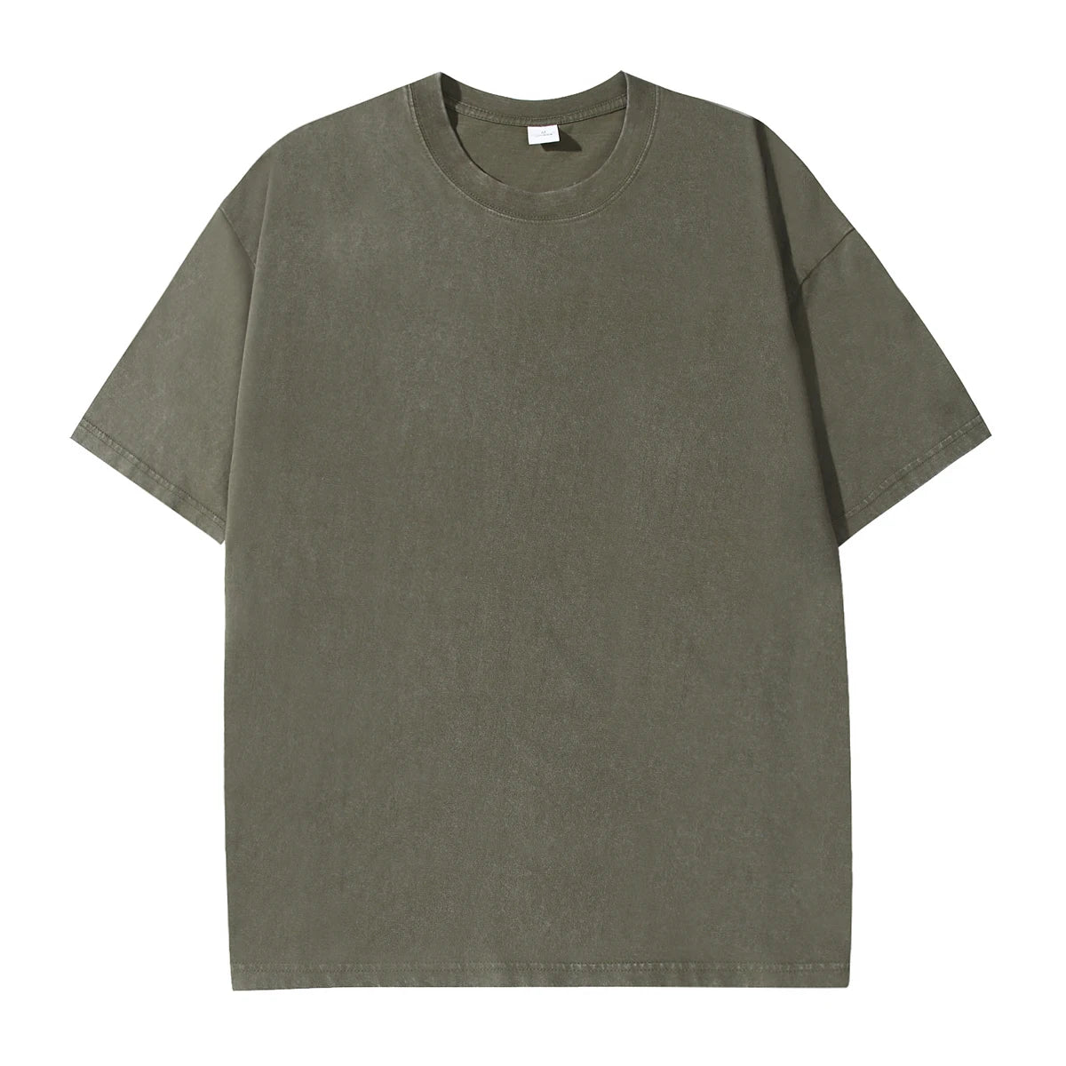 Men's Summer Cotton Distressed Drop Shoulder T-Shirt Loose Breathable Casual Tee