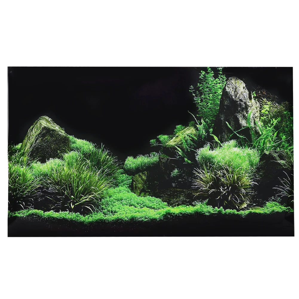 Aquarium Background PVC Sticker – Seafloor & Water Grass Fish Tank Decal, Multiple Sizes (61 x 30 - 122 x 46 cm | 24 x 11.8 - 48 x 18.1 in)