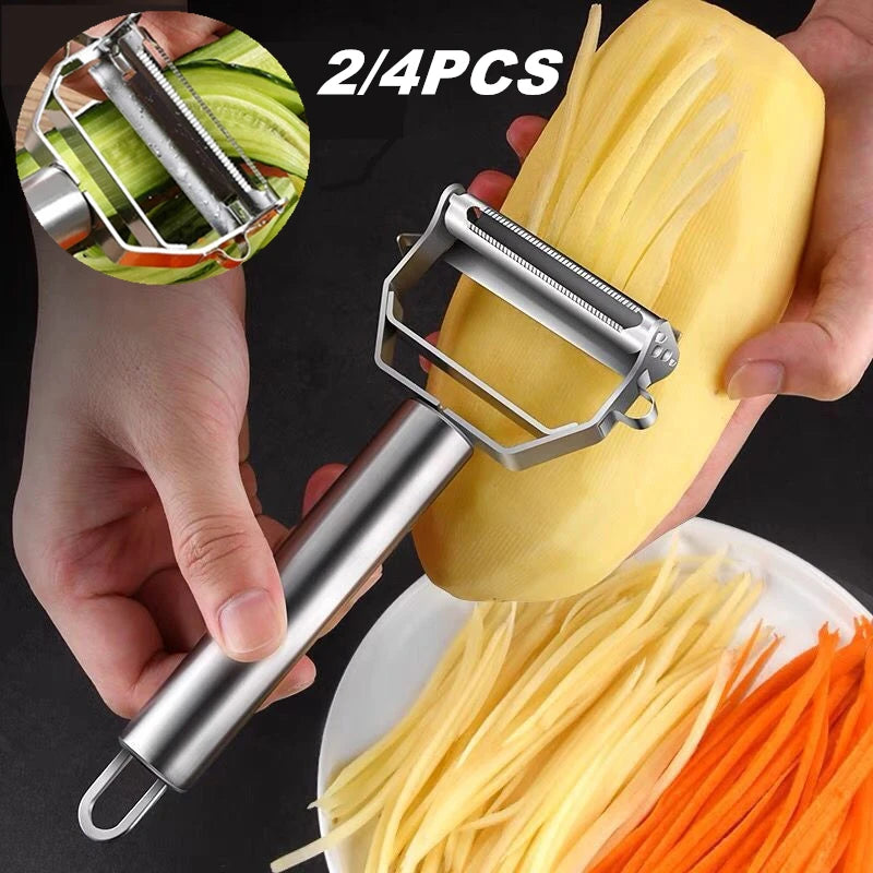 Stainless Steel Double-Head Vegetable Peeler - Multi-Function Fruit & Melon Peeler