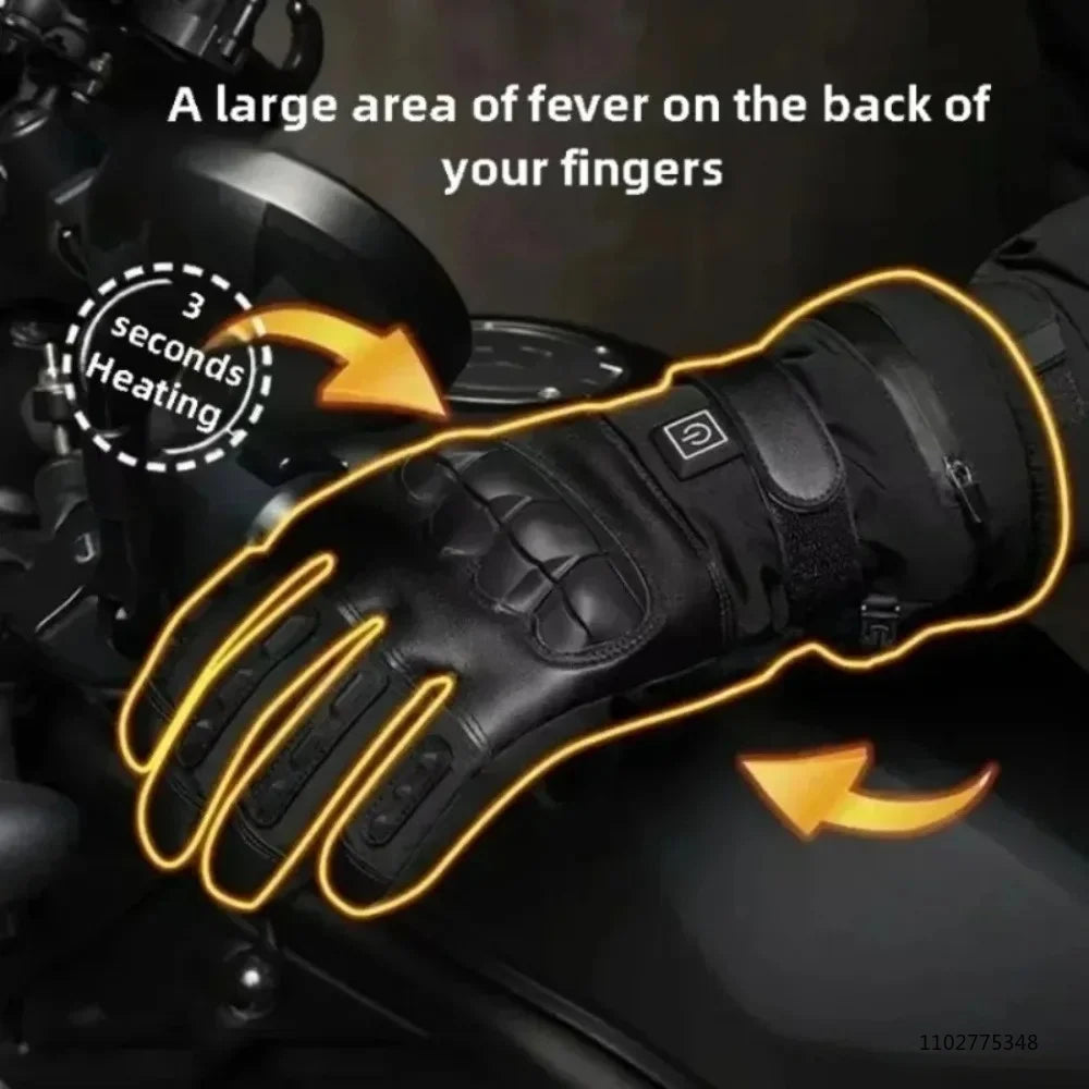 Rechargeable Heated Winter Gloves for Men & Women - Touchscreen Thermal Gloves with 3 Heat Levels, 6000mAh Anti-Slip Palm for Skiing Motorcycle Hiking