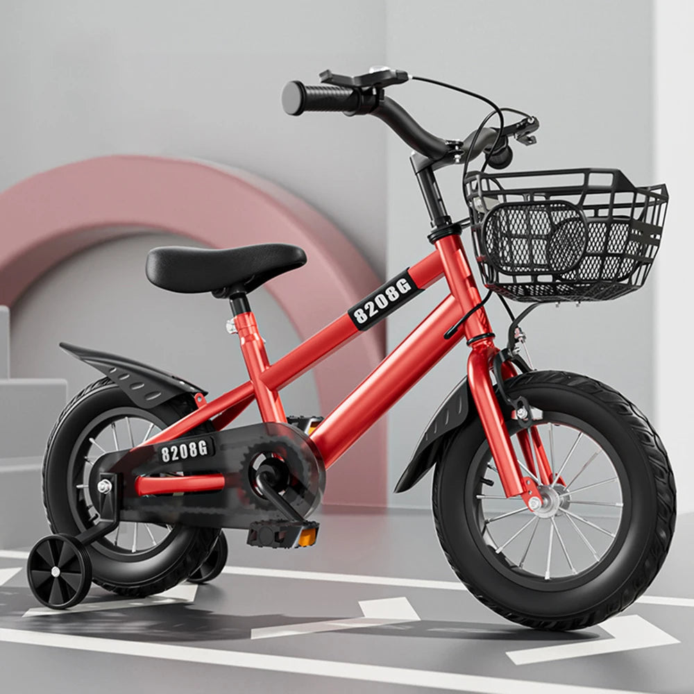 Kids Bike for Girls Ages 3-7 with Training Wheels & Front Basket - 14 in (36 cm) / 16 in (41 cm)