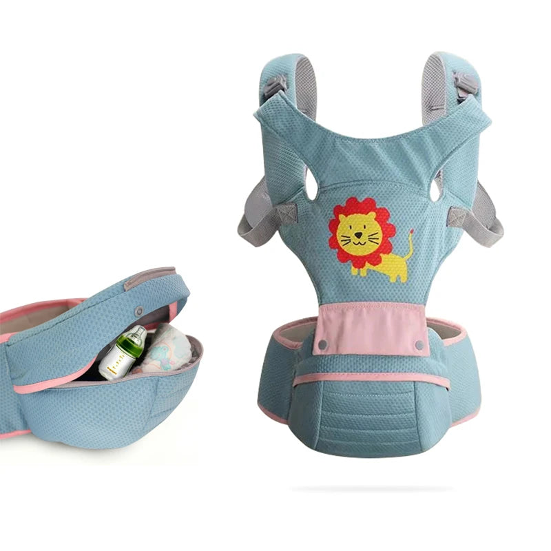 Ergonomic Baby Carrier Hipseat Sling 0-36 Months Front, Back & Side Carry Travel Wrap
