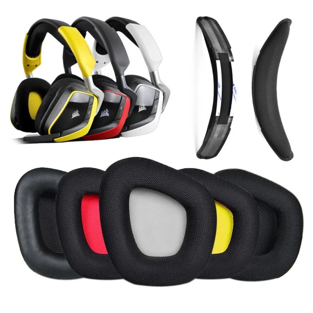 Replacement Memory Foam Mesh Ear Pads Cushion Covers – 1 Set for Wireless RGB Gaming Headsets