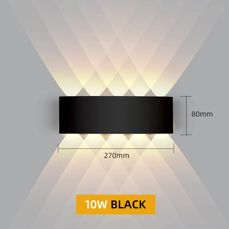 Aluminum LED Wall Light IP65 Waterproof Up/Down Wall Sconce, Outdoor & Indoor 2W-12W for Garden Patio Porch Bedroom Living Room Stairs
