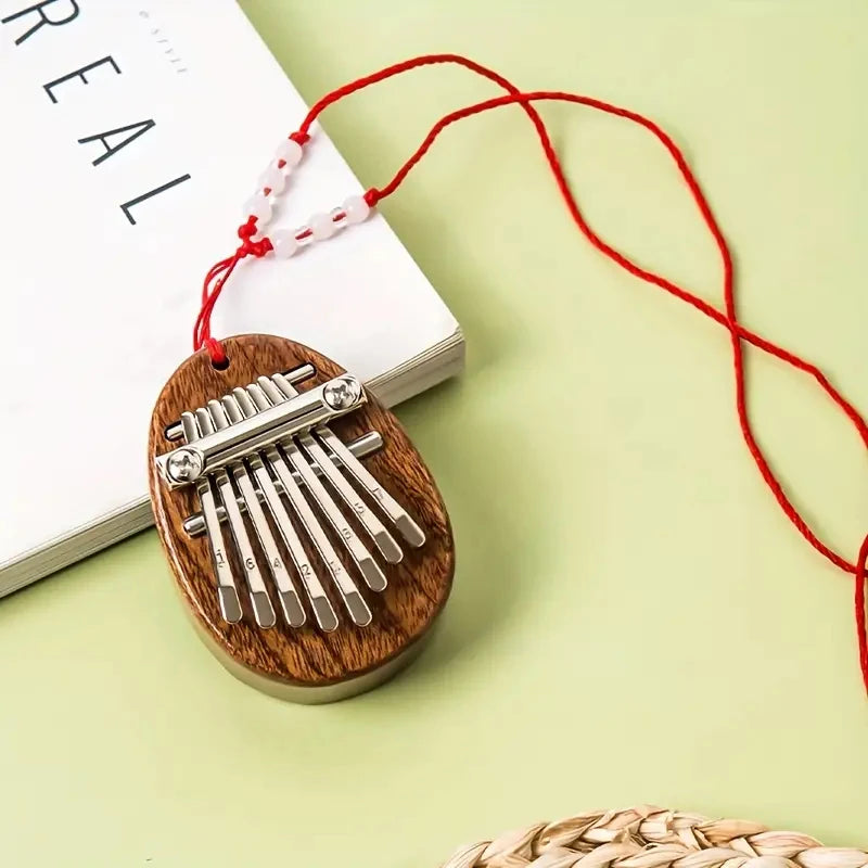 8-Key Mini Kalimba Thumb Piano Pendant Portable Thumb Piano Necklace Musical Gift