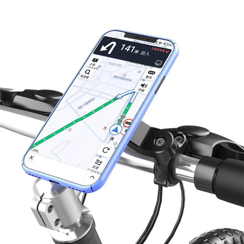 Universal Bike & Motorcycle Phone Holder – Handlebar Mount for 4.7–7.2 in Phones, Adjustable Anti-Shake Clamp