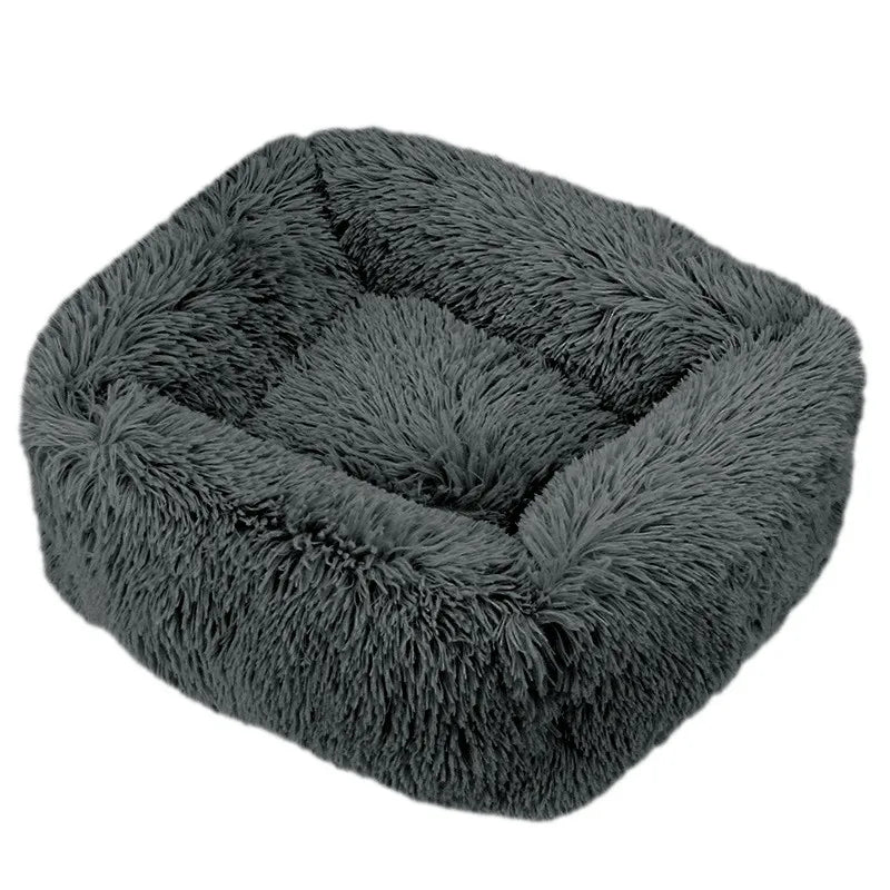 Luxury Plush Square Dog Bed Calming Washable Pet Mat for Small Medium Large Dogs (XS S M L)
