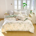 Elegant Floral Tea Art 3-Piece Duvet Cover Set - Soft Skin-Friendly Bedding (1 Duvet Cover + 2 Pillowcases), Multiple Sizes 1.0–2.0 m / 3.3–6.6 ft