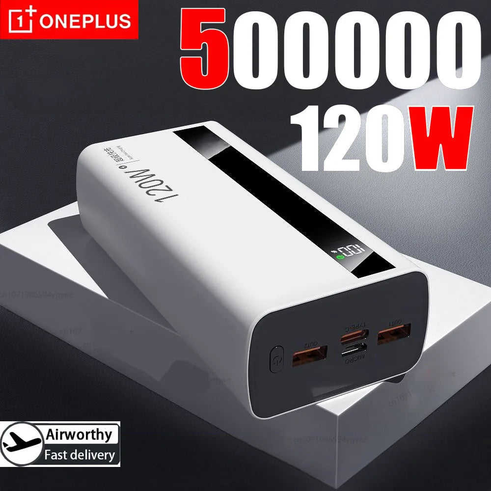 50000mAh 120W Magnetic Wireless Power Bank with LED Display – Portable Fast Charger USB-C/USB-A for iPhone, Samsung, iPad, Android