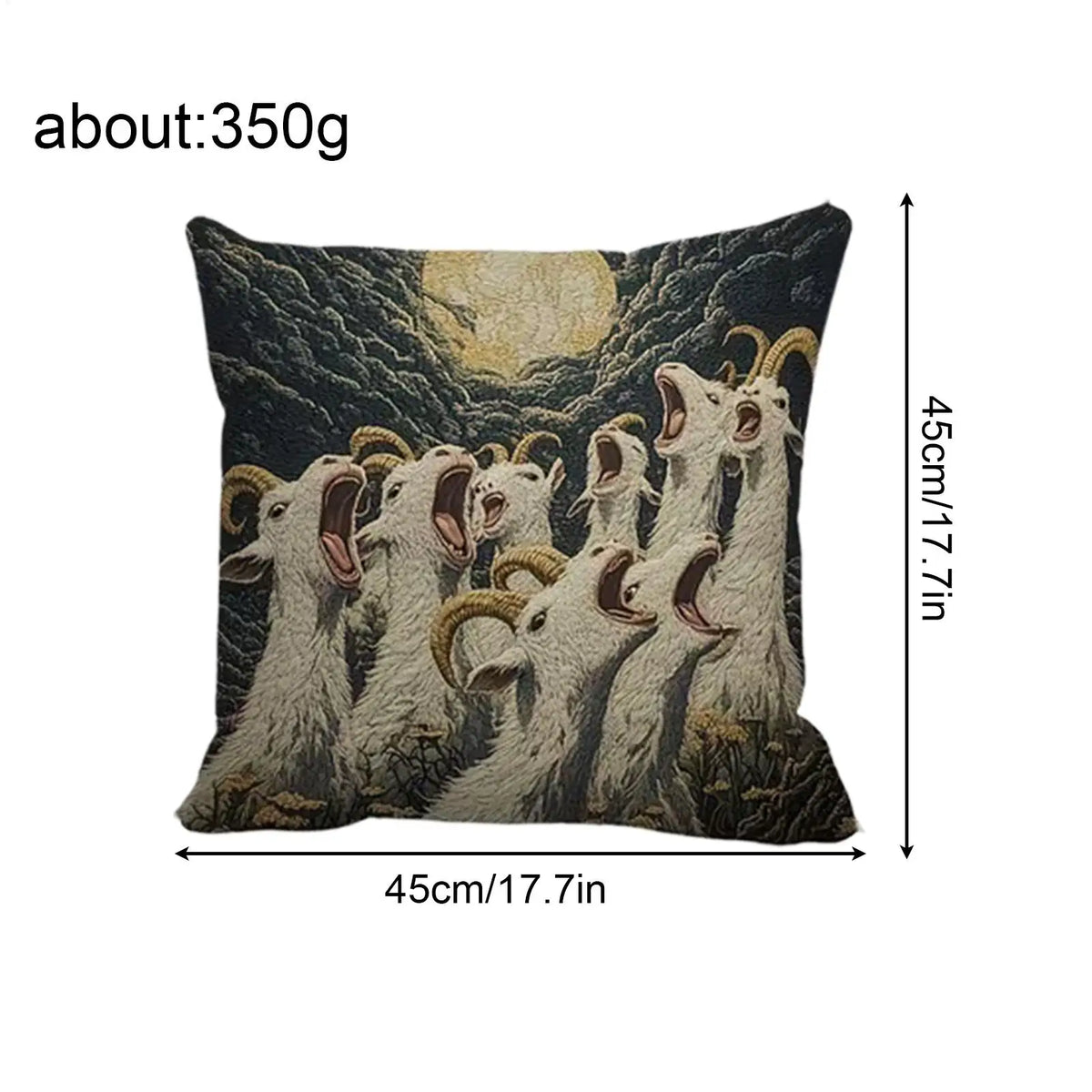 Goat Pattern 3D Embossed Throw Pillow Covers - 4-Pack 17.7 x 17.7 in (45 x 45 cm) Short Plush Decorative Cushion Covers for Sofa & Bedroom