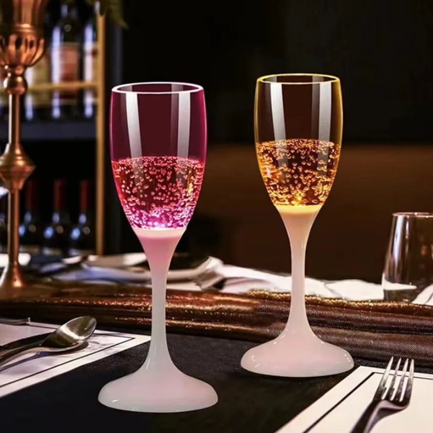 6-Color LED Light-Up Drink Cups - Flashing Wine & Beer Glasses for Parties, Weddings & Christmas