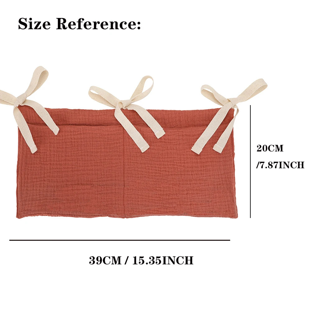 Baby Diaper Bag & Crib Hanging Organizer - Bed Headboard Storage Bag for Newborns & Toddlers (15 x 7.5 in / 39 x 20 cm)