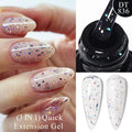 7ml Quick Extension Gel Nail Polish – Glitter Pink, Gold, Purple, Milky White | UV/LED Builder Gel for Nail Extensions