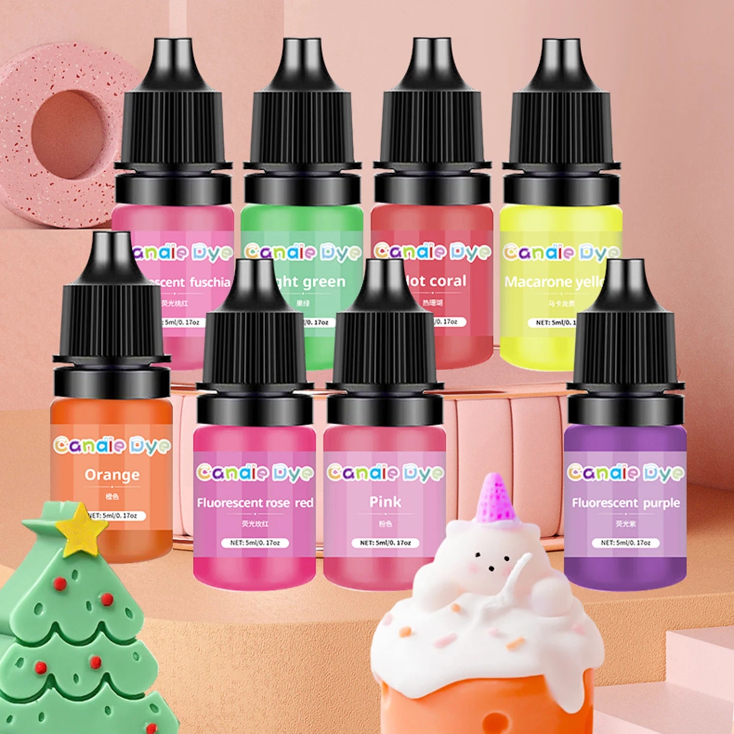 33-Color Liquid Candle Dye Set 5 ml Bottles Non-Toxic Soy Wax Pigments for Candle & Soap Making