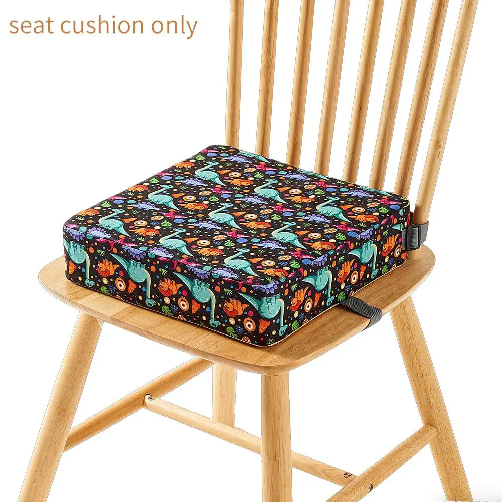 Portable Waterproof Booster Seat Cushion for Toddlers Height-Adjustable Non-Slip High Chair Pad Washable (12.6 x 12.6 x 3.15 in / 32 x 32 x 8 cm)