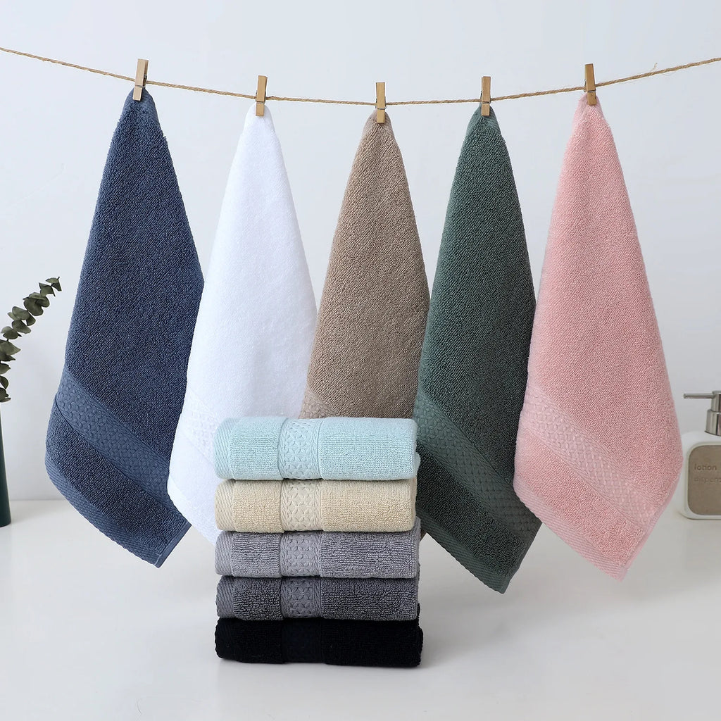 4-Pack Pure Cotton Square Face Towels 30 x 30 cm (11.8 x 11.8 in) Soft Absorbent for Face, Bath & Household