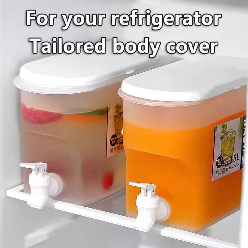 3.5L (118 fl oz) Cold Beverage Dispenser with Faucet, Plastic Water Jug for Juice, Lemonade, Fridge & Outdoor