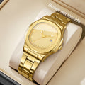 Luxury Men's Square Dial Alloy Strap Quartz Watch - Business & Casual