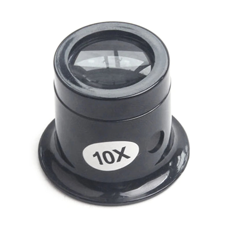 Jeweler Eye Loupe 5X 10X 15X 20X 4-Pack Eye Magnifiers + 1 Glass Loop for Watchmaking & Jewelry