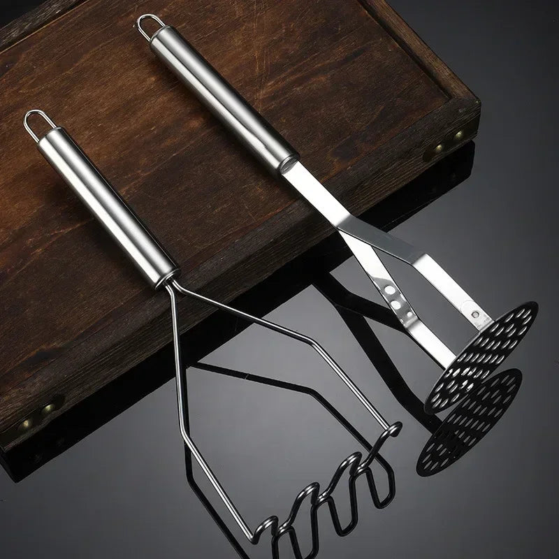 Handheld Stainless Steel Potato Masher & Vegetable Ricer - Durable Kitchen Food Crusher