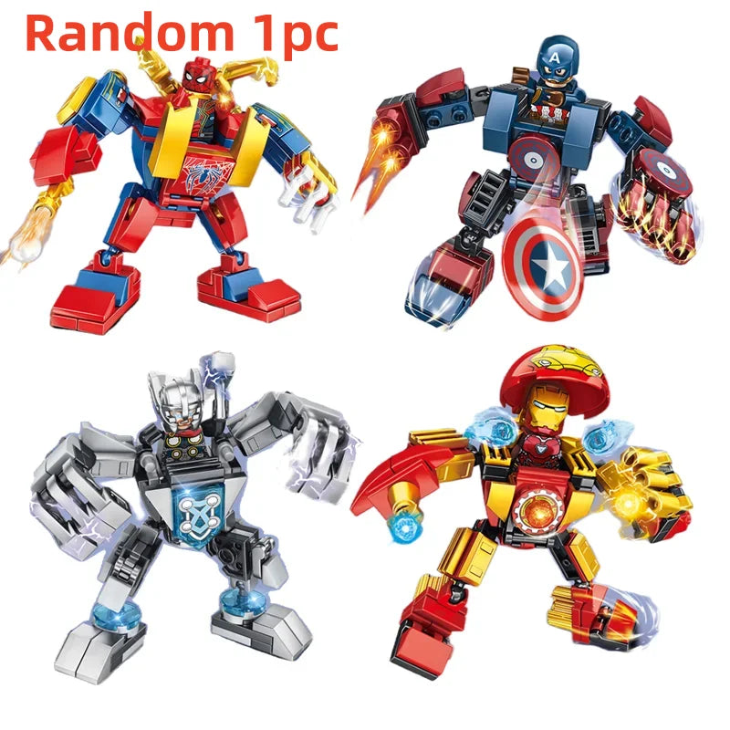 Blind Box Mini Building Block Figures - Spider-Man, Iron Man, Venom, Goblin, Deadpool & More - Collectible Surprise Gift