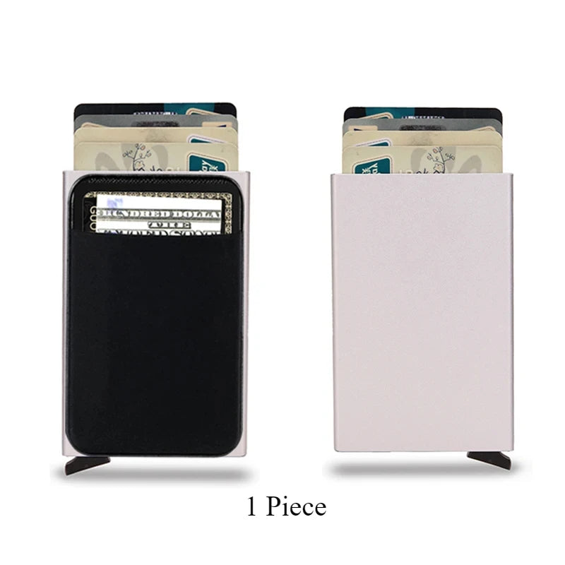 Slim RFID Blocking Credit Card Holder Wallet for Men Anti-Theft Metal Money Card Case