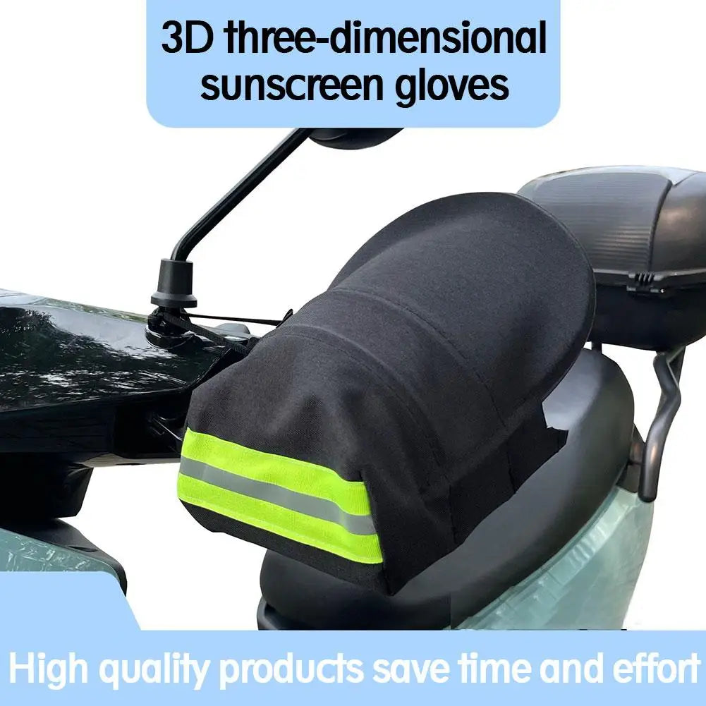 Motorcycle Handlebar Gloves 1 Pair Waterproof Windproof Sun Protection for Motorbikes Scooters ATVs Snowmobiles — Universal Fit (9.45 x 5.51 in / 24 x 14 cm)