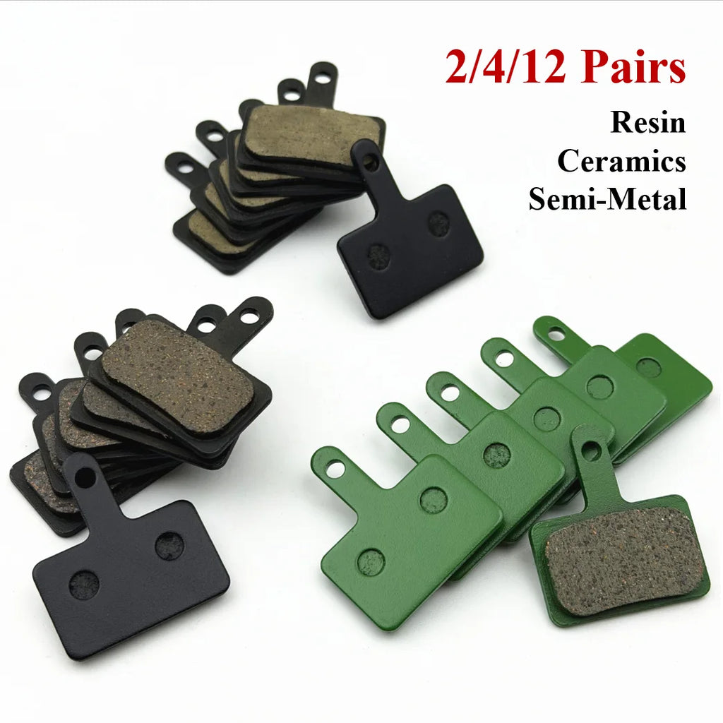 2/4/12-Pair Hydraulic Disc Brake Pads for Mountain Bikes — Resin, Semi-Metal & Ceramic Options