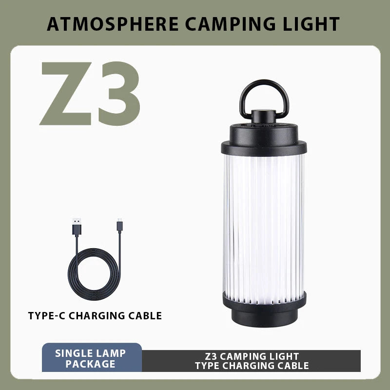 Mini Rechargeable LED Camping Lantern – 3-Mode Portable Outdoor Tent Light with Magnetic Base & USB-C