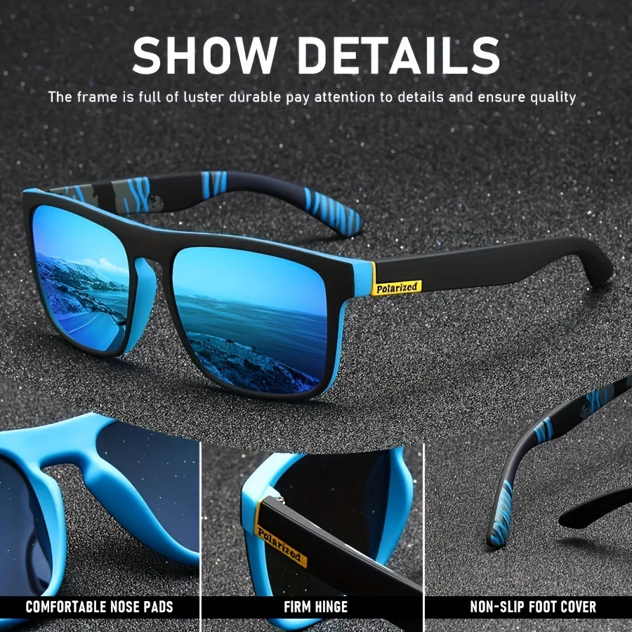 Vintage Square Polarized Sunglasses - Driving & Fishing UV400 Mirror Lenses