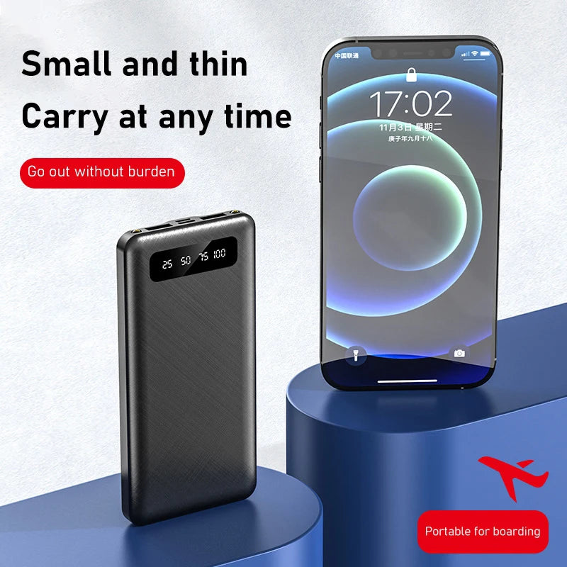 50000mAh Power Bank Large Capacity Dual USB Portable Battery with LED Digital Display, Fast Charging for Phones & Heated Jackets
