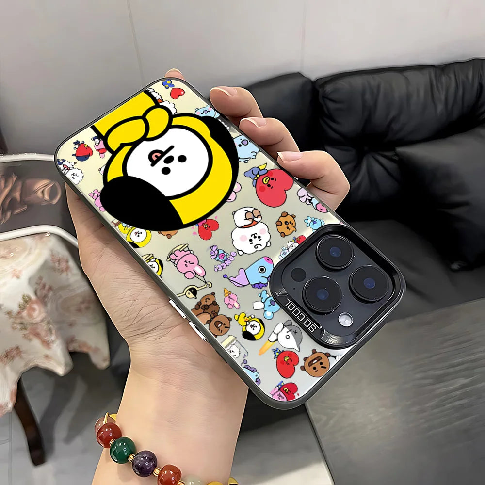 Cute Cartoon Phone Case for iPhone – Matte Silicone Anti-Fall Shockproof Protective Cover