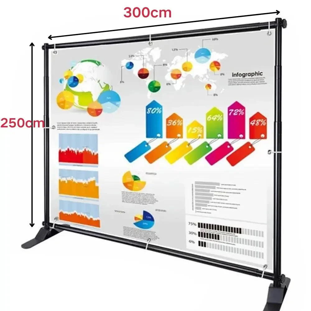 Adjustable Double Crossbar Backdrop Stand Frame for Photo & Video Studio — 77.8–133.9 in (197.5–340 cm) W x 41.1–106.3 in (104.5–270 cm) H