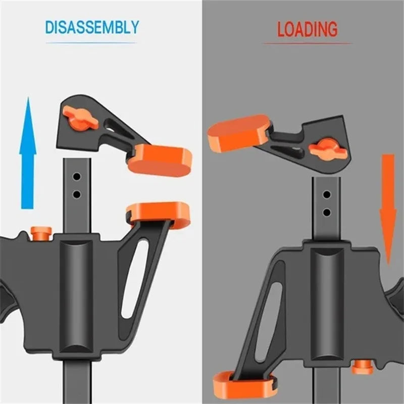 4 in (100 mm) Quick-Release F Bar Clamp — One-Handed Ratchet Clamp for Woodworking, 65 lb