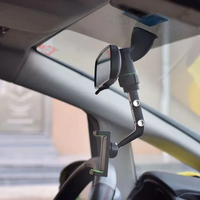 Universal Rearview Mirror Phone Holder - Clip-On Car Mount for Navigation & Hands-Free Calls