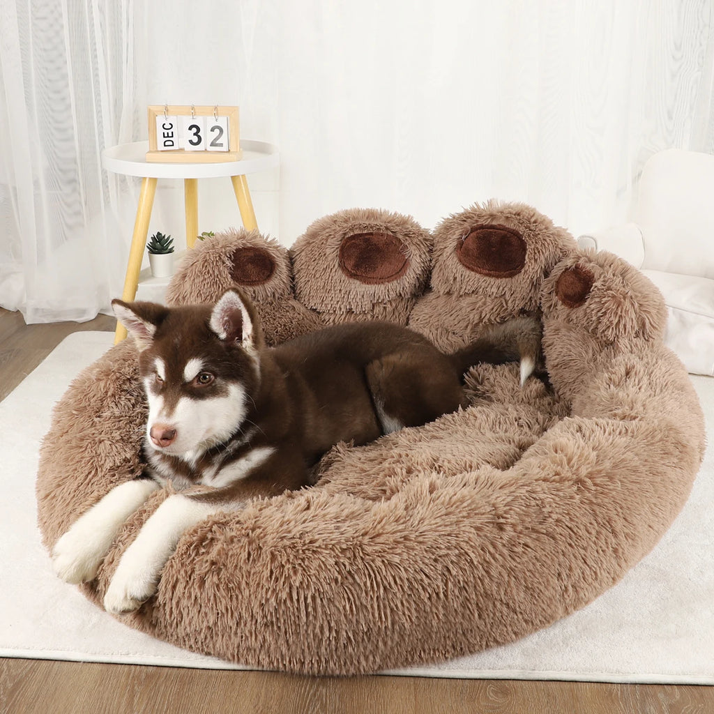 Fluffy Plush Dog Bed — Round Calming Donut Pet Sofa for Cats & Dogs, Sizes S-XL (50–90 cm | 19.7–35.5 in)