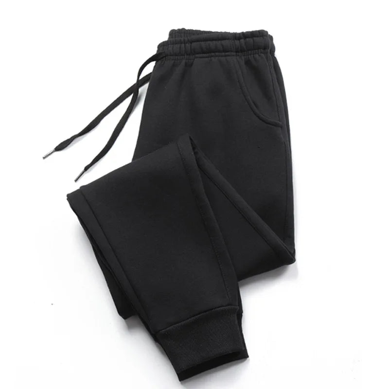 Men's Ankle-Length Knit Polyester Drawstring Sweatpants with Pockets - Casual Smart-Casual Joggers