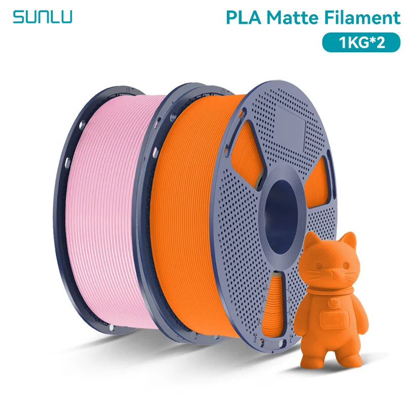 PLA Matte Filament 1.75mm 1kg Spool (2.2 lb) 2-Pack, Matte Finish Neatly Wound for FDM 3D Printers