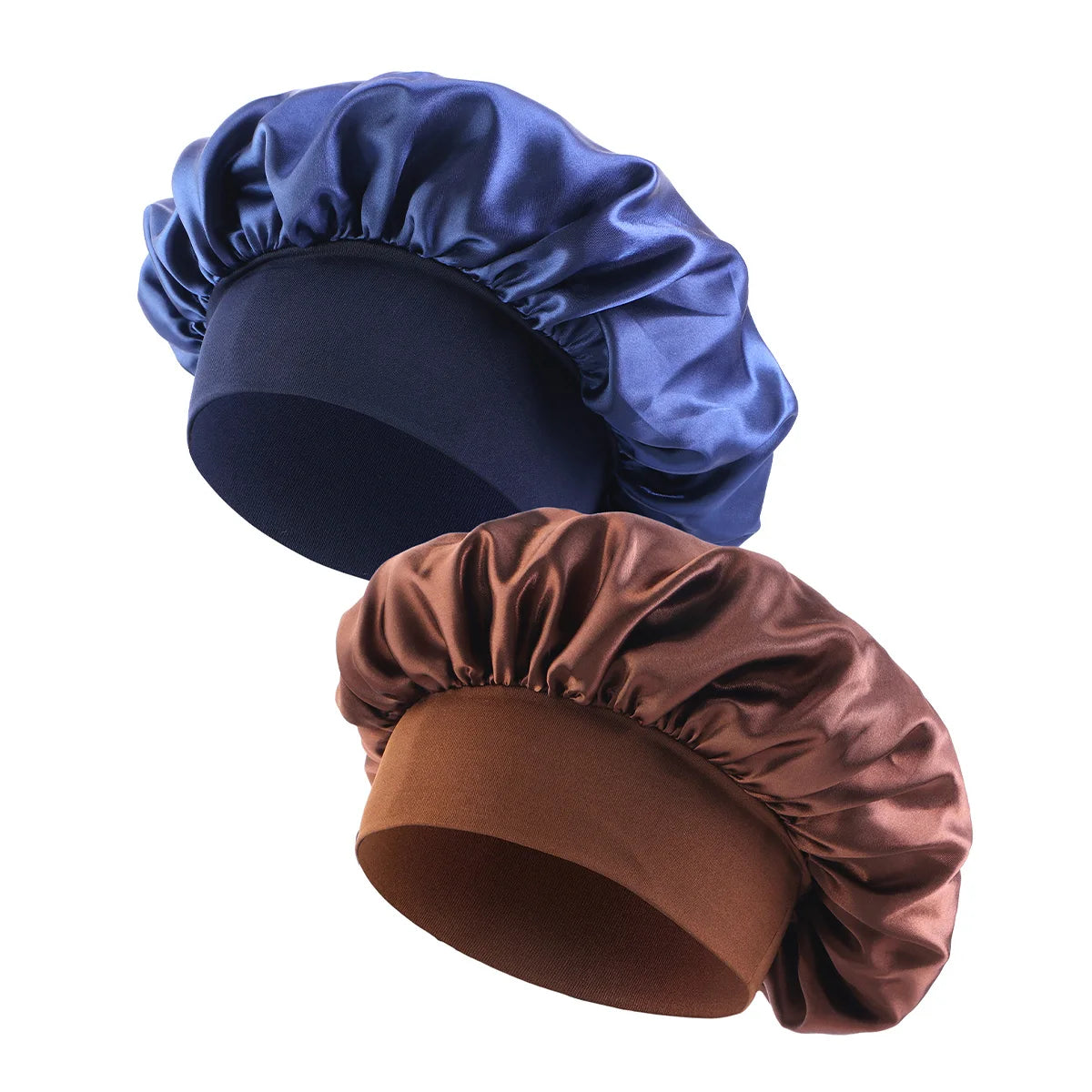 Women's Satin Wide-Brim Sleep Bonnet – Elastic Hair Care Night Cap, One Size